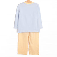 Evan Pant Set, Yellow and Light Blue Stripe