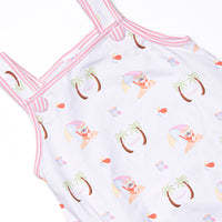 Corgi on the Coast Ruffle Short Set, Pink
