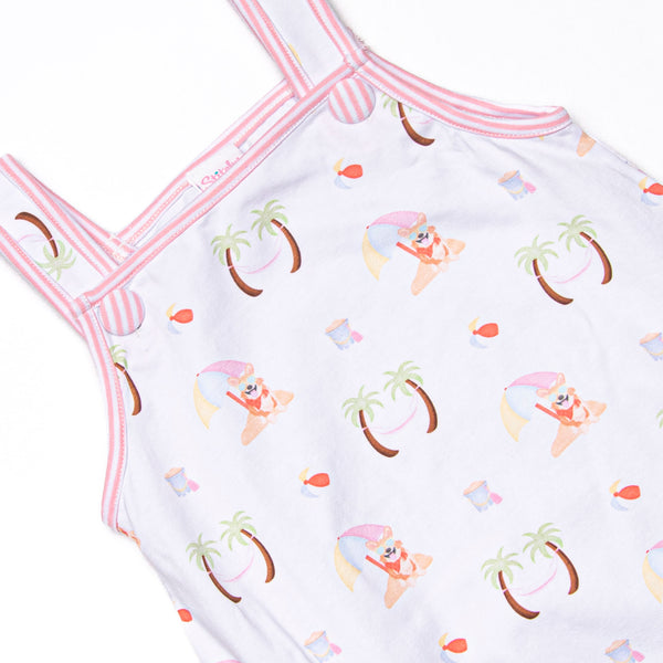 Corgi on the Coast Ruffle Short Set, Pink