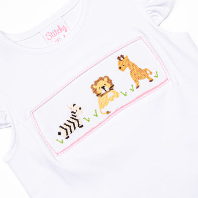 Wild Ones Smocked Ruffle Short Set, Pink