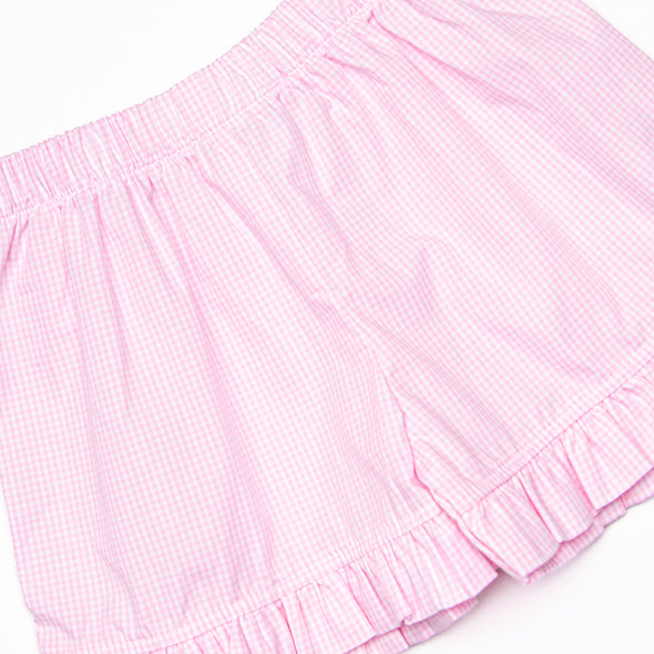 Wild Ones Smocked Ruffle Short Set, Pink