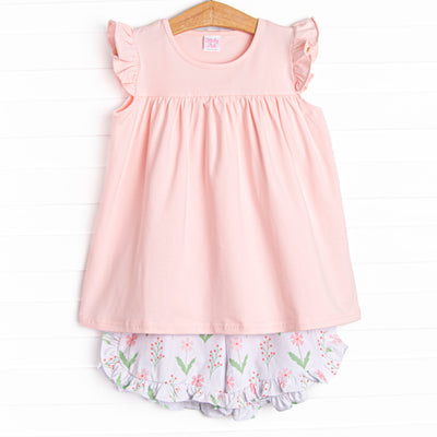 Marsh Meadows Ruffle Short Set, Pink