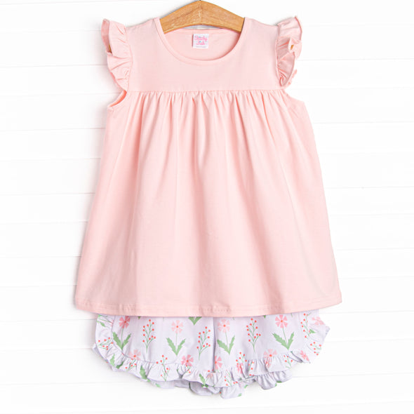 Marsh Meadows Ruffle Short Set, Pink