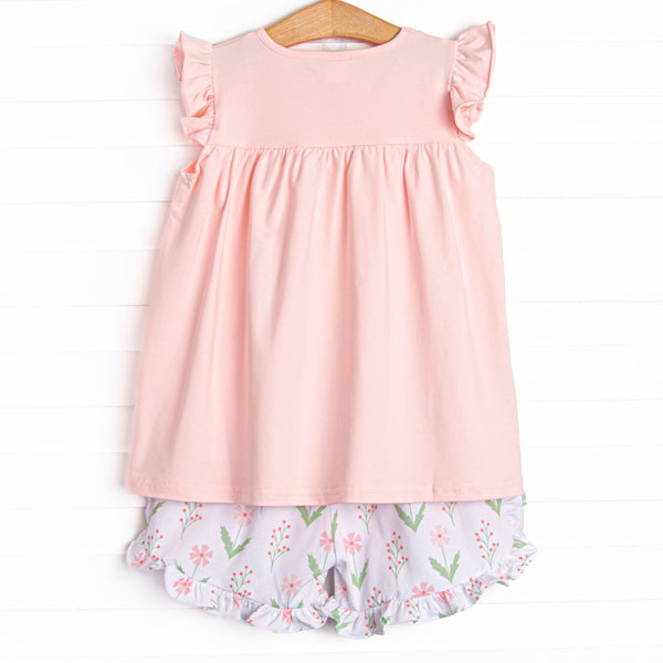 Marsh Meadows Ruffle Short Set, Pink