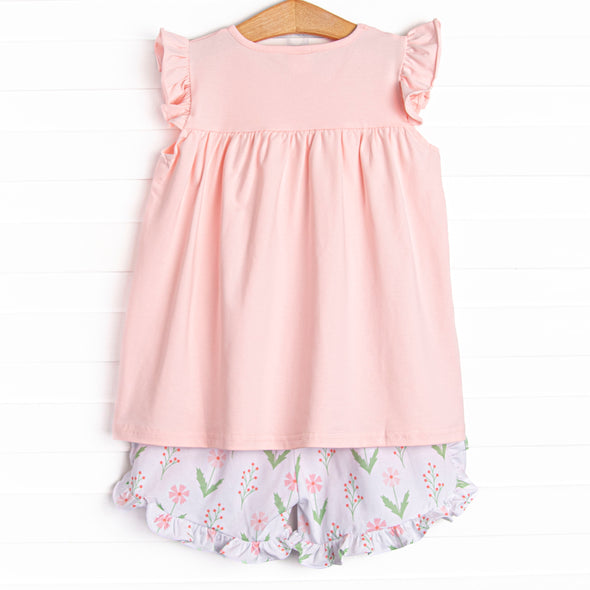 Marsh Meadows Ruffle Short Set, Pink