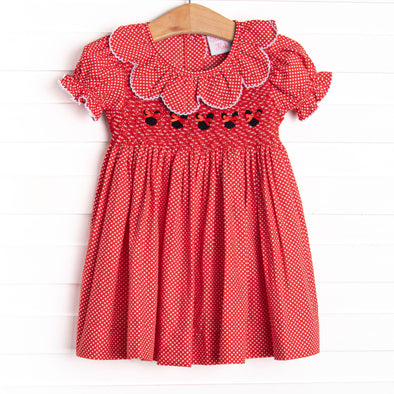 Girl's Mouse Head Minis Smocked Dress in Red Size 24M