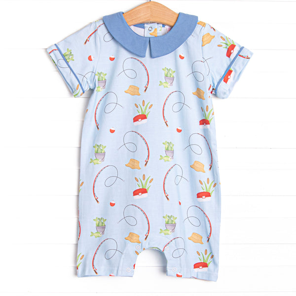 Reely Good Day Short Romper, Blue
