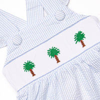 Palmetto Paradise Smocked Diaper Set, Blue