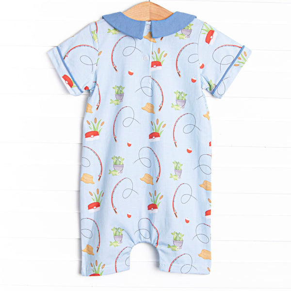 Reely Good Day Short Romper, Blue