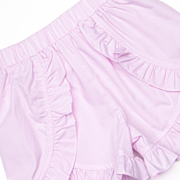 Seahorse Secrets Smocked Ruffle Short Set, Pink