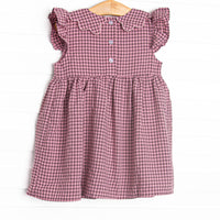 Berry Sweet Gingham Smocked Dress, Purple