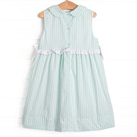 Pastel Pinstripe Dress, Green