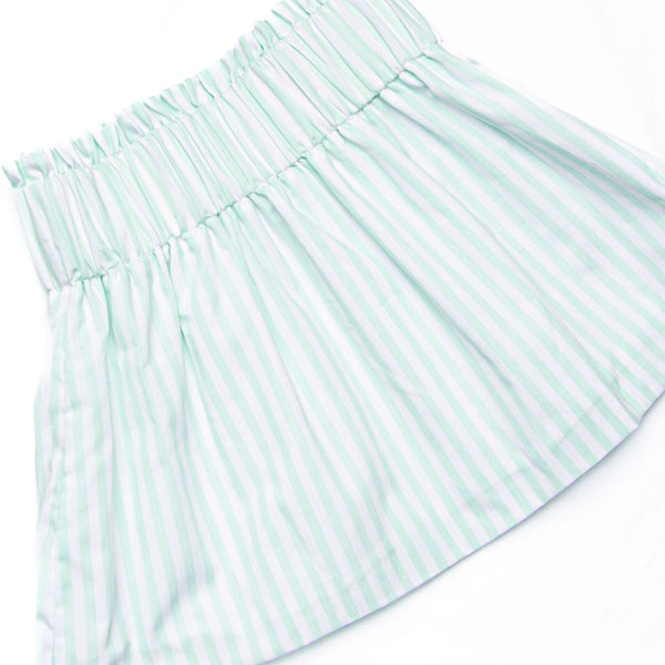 Pastel Pinstripe Skirt Set, Green