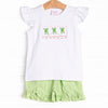 Little Leap Frog Smocked Ruffle Short Set, Pink
