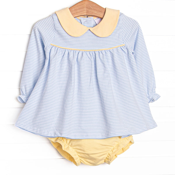Olivia Diaper Set, Yellow and Light Blue Stripe