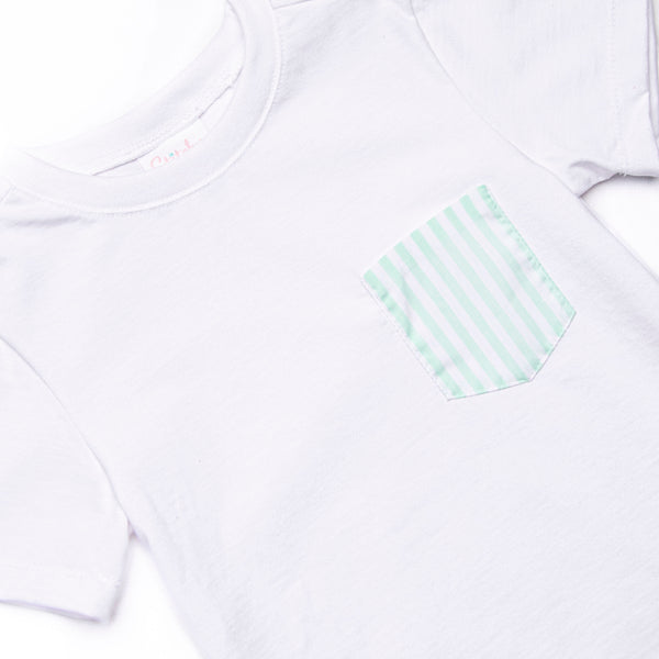 Pastel Pinstripe Short Set, Green