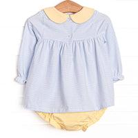 Olivia Diaper Set, Yellow and Light Blue Stripe