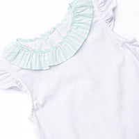 Pastel Pinstripe Ruffle Short Set, Green