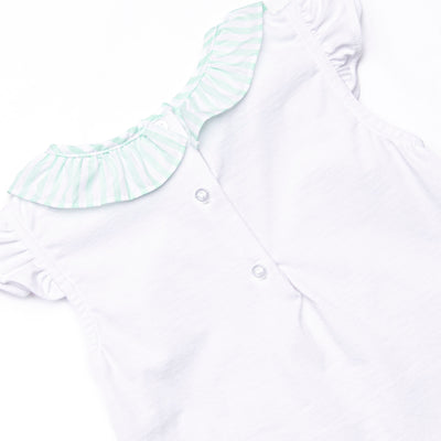 Pastel Pinstripe Ruffle Short Set, Green