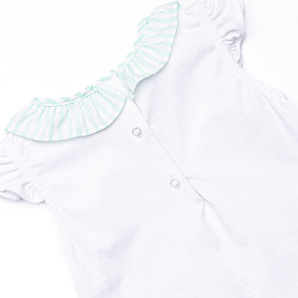 Pastel Pinstripe Ruffle Short Set, Green