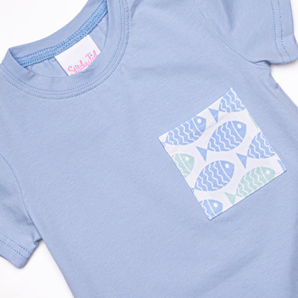 With the Tide Short Set, Blue
