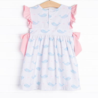 Nellie Narwhal Side Tie Dress, Blue