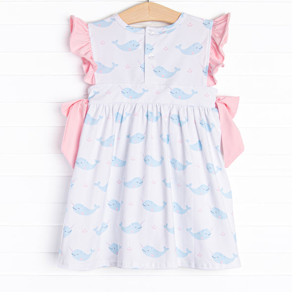 Nellie Narwhal Side Tie Dress, Blue