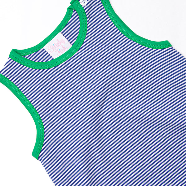 Georgie Bubble, Green and Royal Blue Stripe