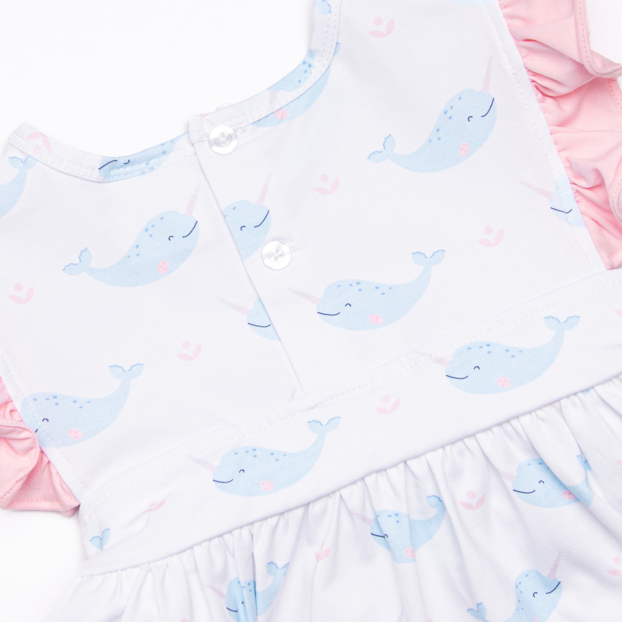 Girl's Nellie Narwhal Side Tie Dress in Blue size 8 | Stitchy Fish Girl's Nellie Narwhal Side Tie Dress in Blue size 8 | Stitchy Fish