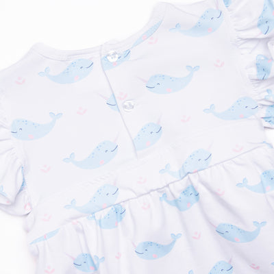 Nellie Narwhal Side Tie Bubble, Blue