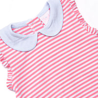 Susannah Bubble, Light Blue and Medium Pink Stripe