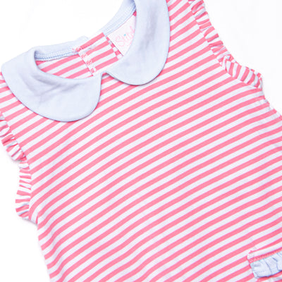 Susannah Pocket Dress, Light Blue and Medium Pink Stripe