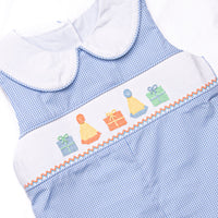 Birthday Party Smocked Jon Jon, Blue