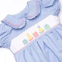Birthday Party Smocked Bubble, Blue