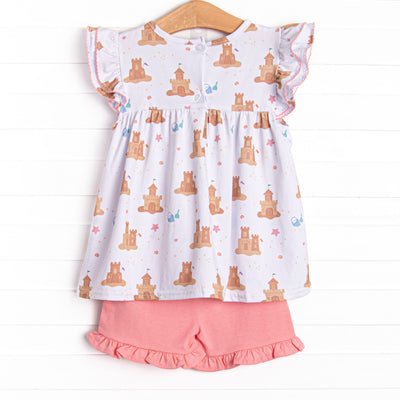 Sandcastle Competition Ruffle Short Set, Pink