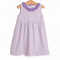 Hannah Dress, Purple Stripe