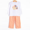 Taylor Trot Turkey Applique Pant Set, Orange