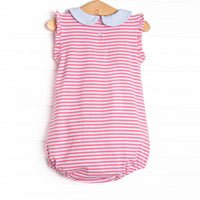 Susannah Bubble, Light Blue and Medium Pink Stripe