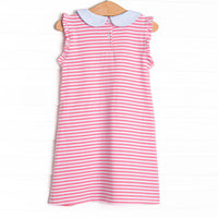 Susannah Pocket Dress, Light Blue and Medium Pink Stripe