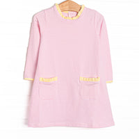 Grace Long Sleeve Pocket Dress, Yellow and Light Pink Stripe