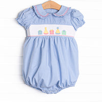 Birthday Party Smocked Bubble, Blue