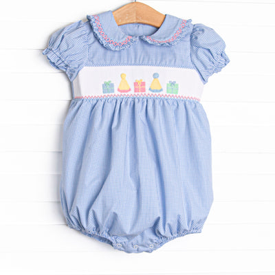 Birthday Party Smocked Bubble, Blue
