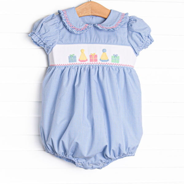Birthday Party Smocked Bubble, Blue