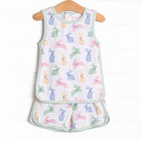 Cottontail Colors Sleeveless Short Set, Green