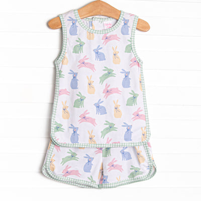 Cottontail Colors Sleeveless Short Set, Green