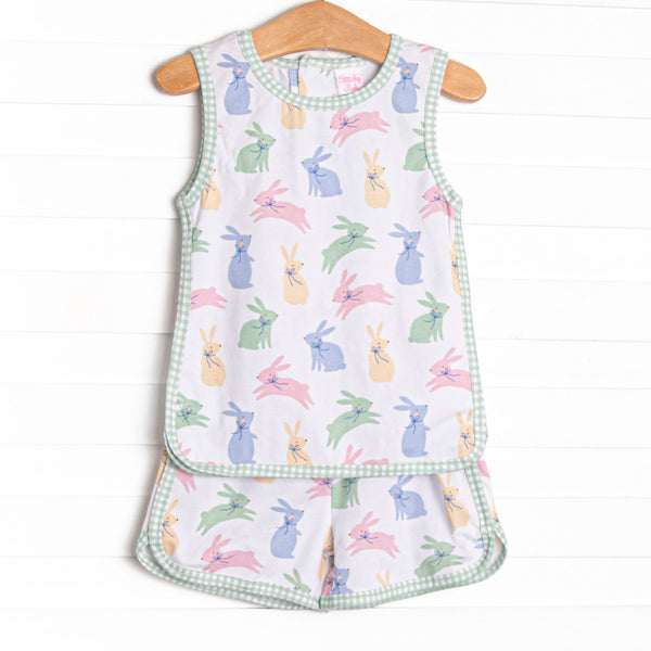 Cottontail Colors Sleeveless Short Set, Green