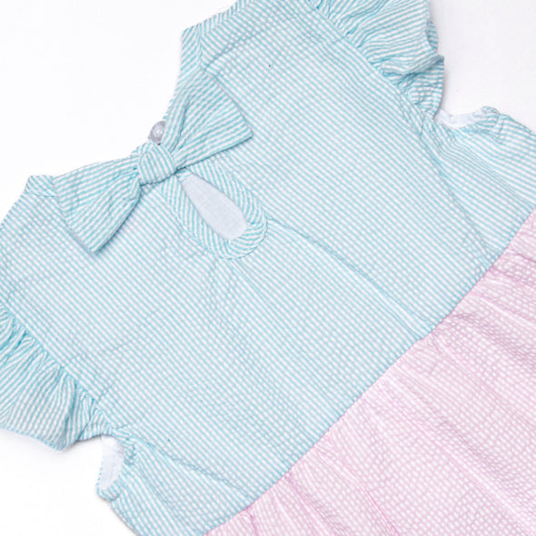 Coral Reef Color Block Short Set, Blue