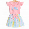 Pastel Popsicles Applique Skirt Set, Pink