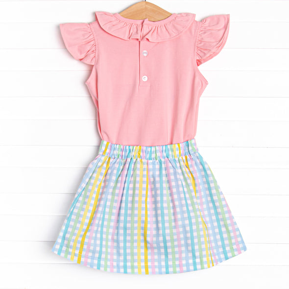Pastel Popsicles Applique Skirt Set, Pink