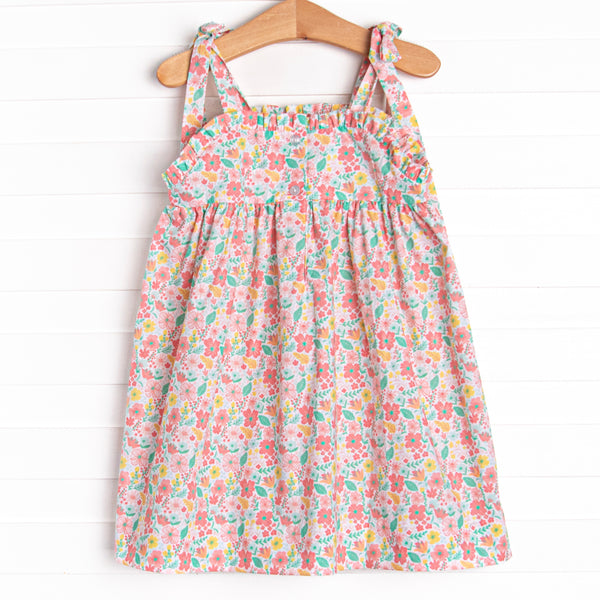 Garden Flutters Smocked Dress, Pink